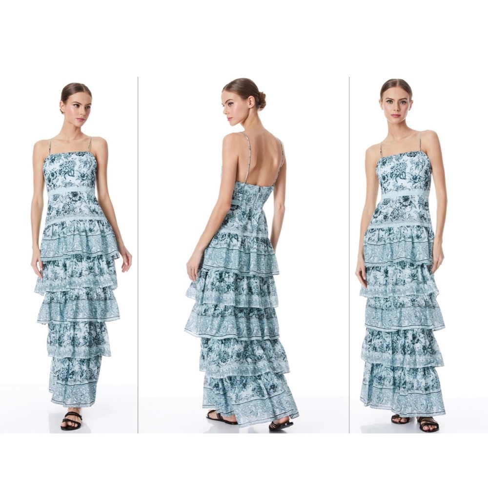 Alice + Olivia Valencia Spaghetti Strap Maci Dress